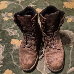 Red Wing Shoes Brown Leather Lace-Up Men's Work Boots